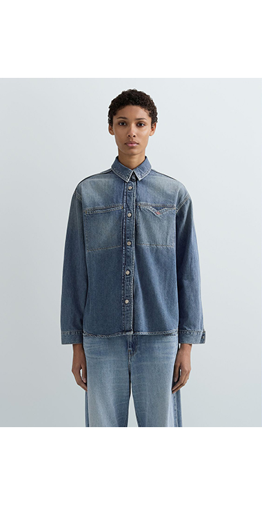 インディゴデニムシャツジャケット